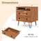 Walnut 2-Drawer Nightstand with Storage Compartment Mid Century Modern
